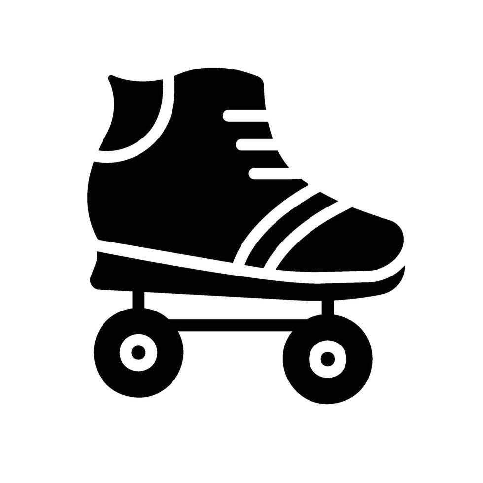roller skate Glyph Icon White Background vector