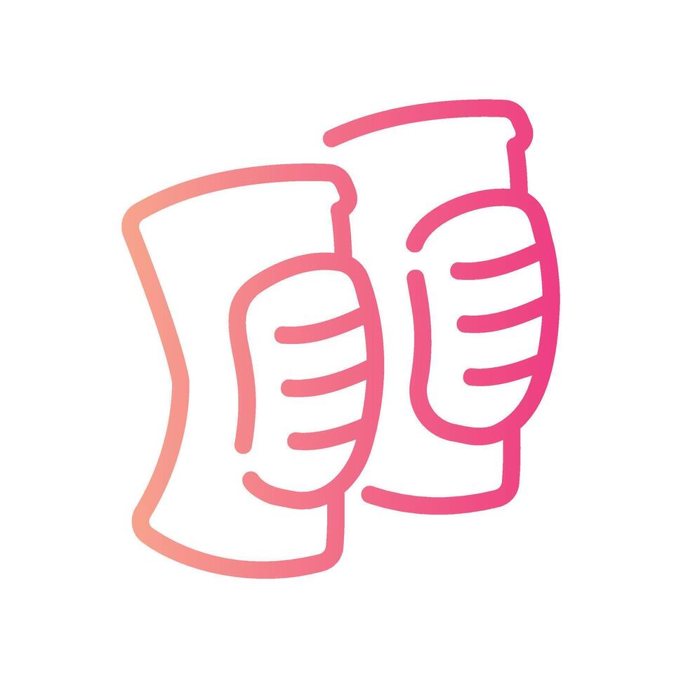 knee pads Line Gradient Icon White Background vector