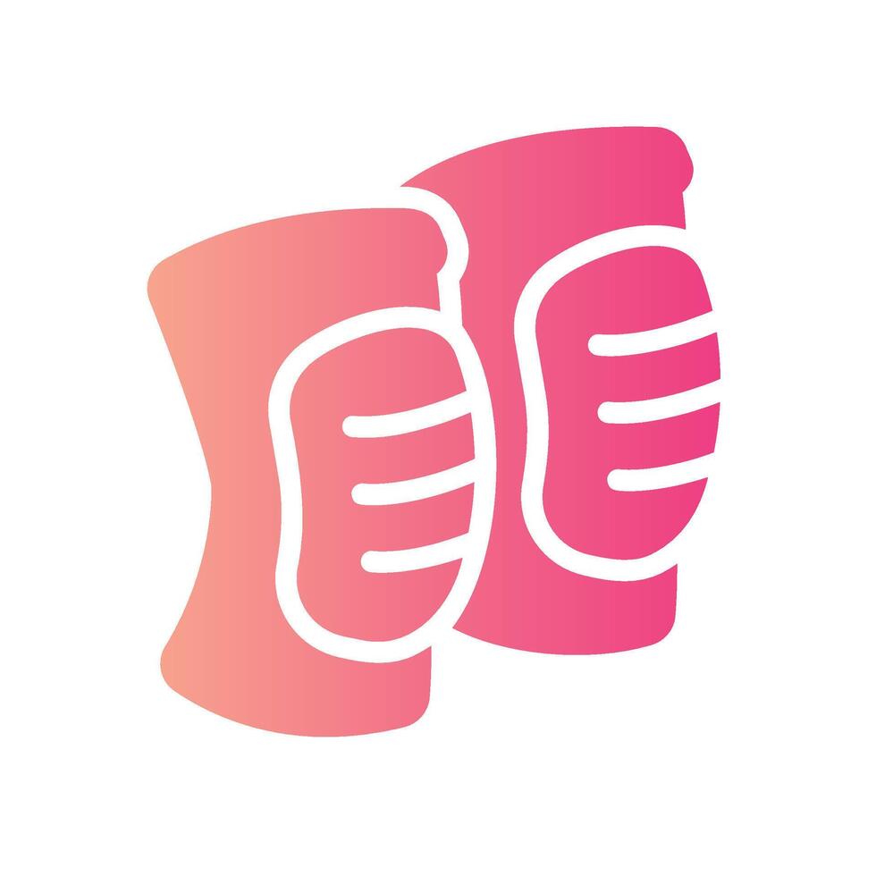 knee pads Flat Gradient Icon White Background vector