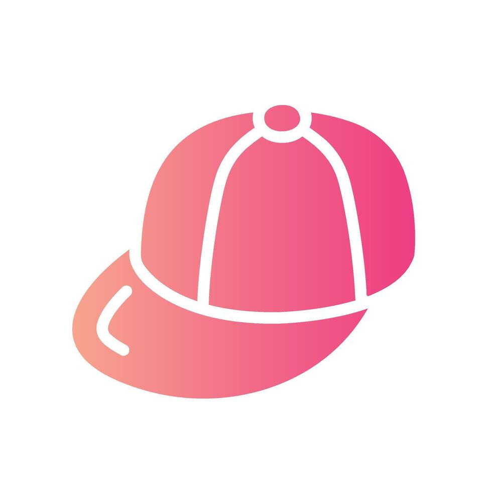 cap Flat Gradient Icon White Background vector