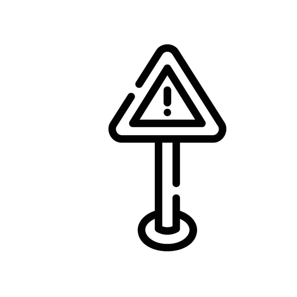 caution Line Icon White Background vector