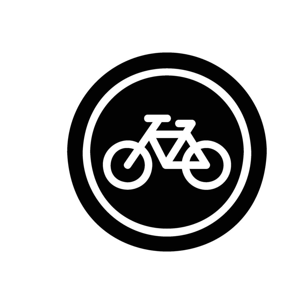 cycle lane Glyph Icon White Background vector