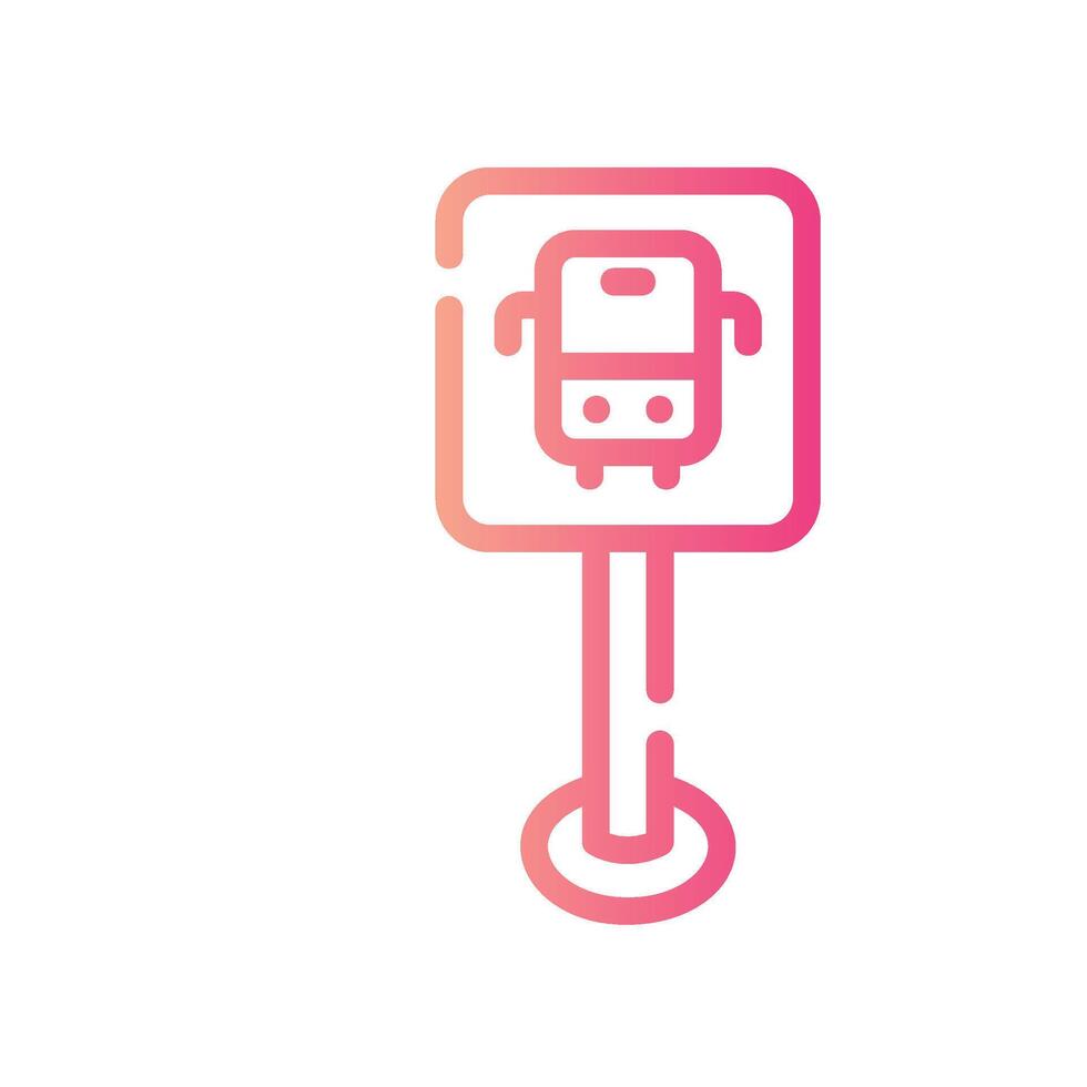 bus stop Line Gradient Icon White Background vector