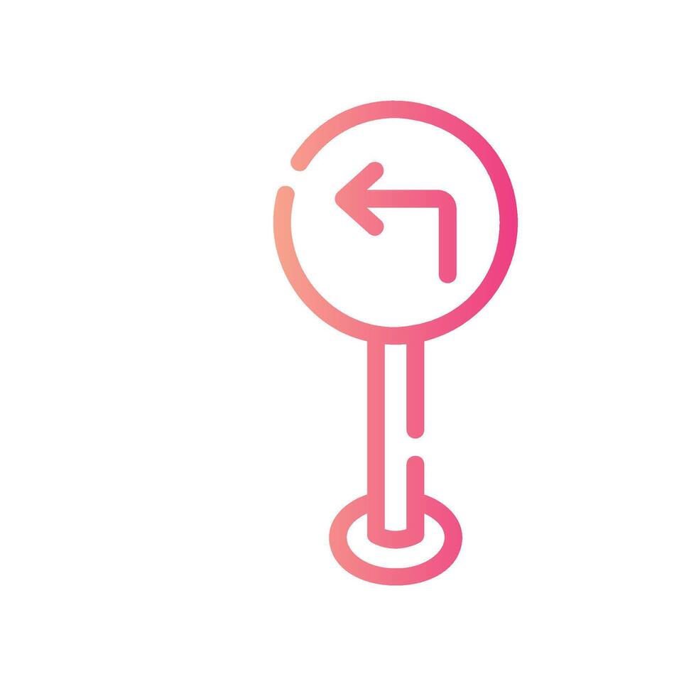 turn left Line Gradient Icon White Background vector