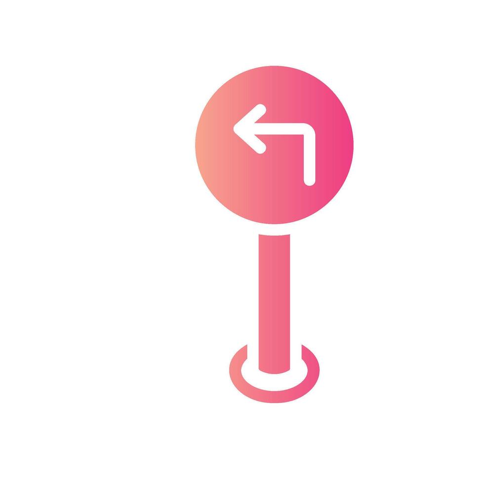 turn left Flat Gradient Icon White Background vector