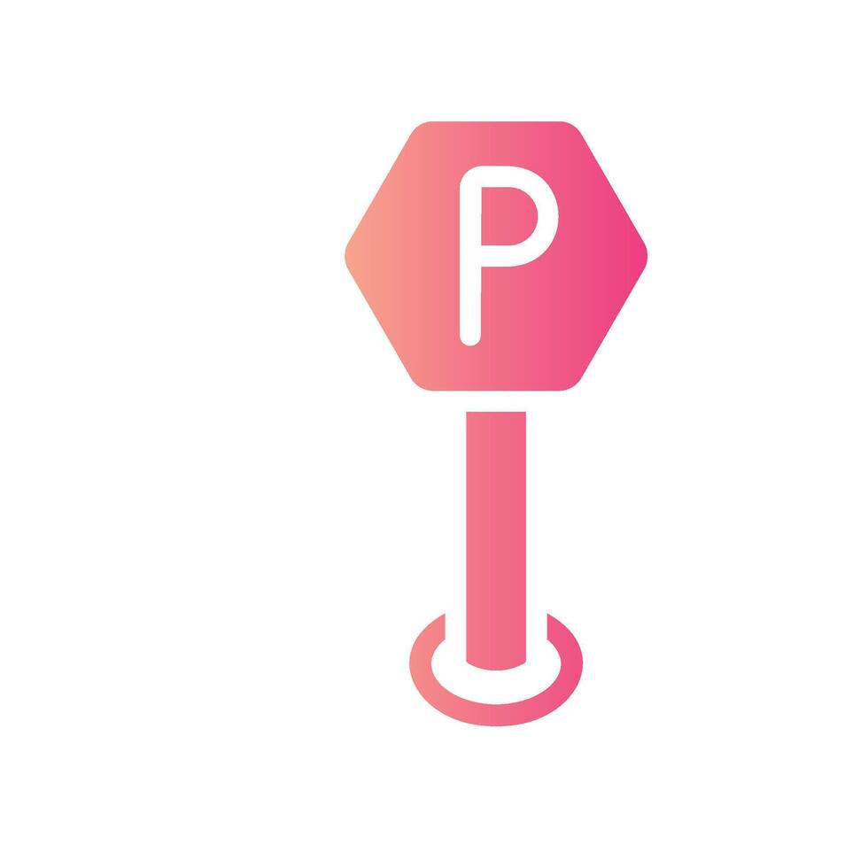 no parking Flat Gradient Icon White Background vector