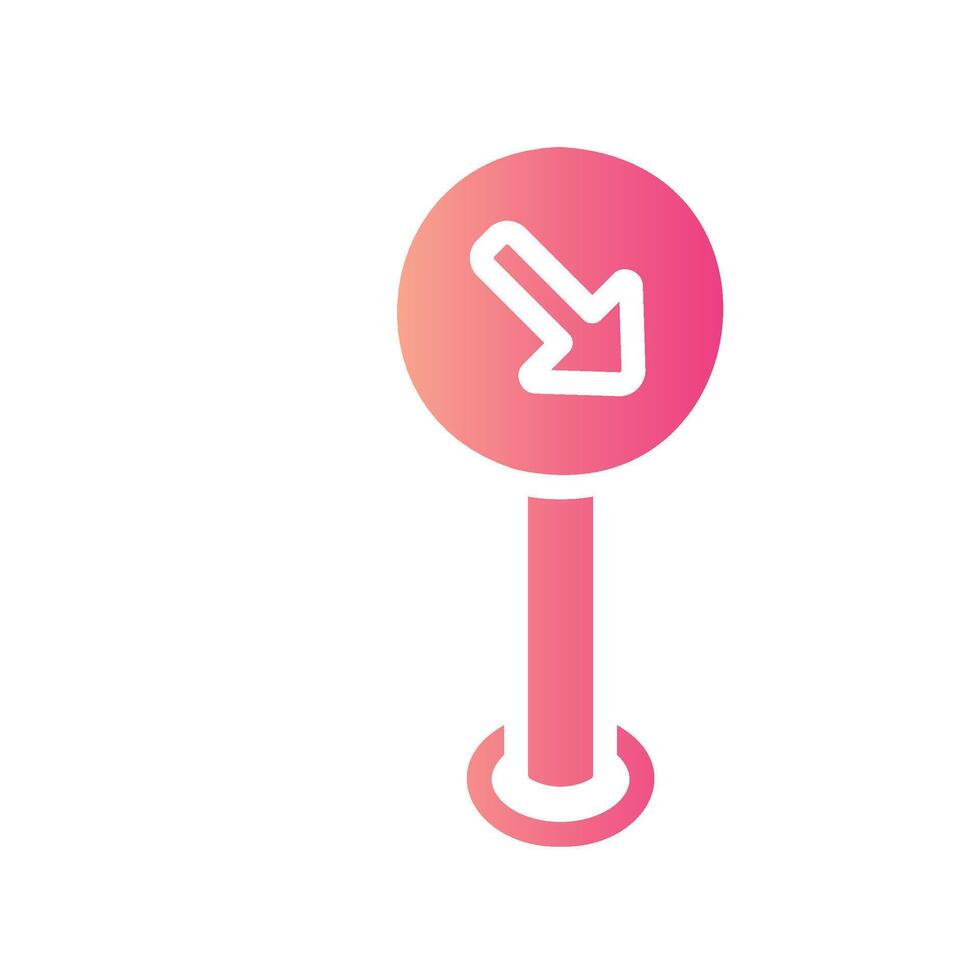 keep right Flat Gradient Icon White Background vector