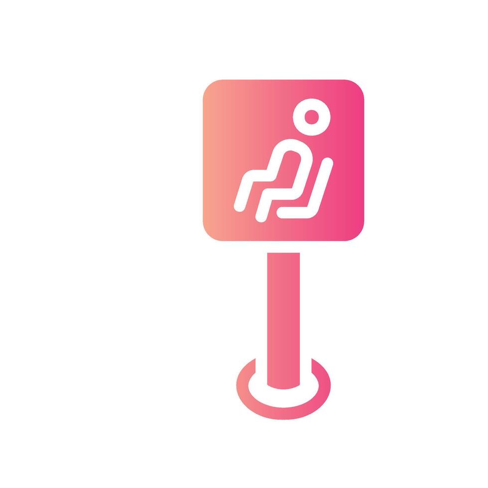 rest area Flat Gradient Icon White Background vector