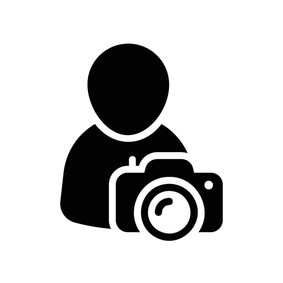 content creator Glyph Icon White Background vector