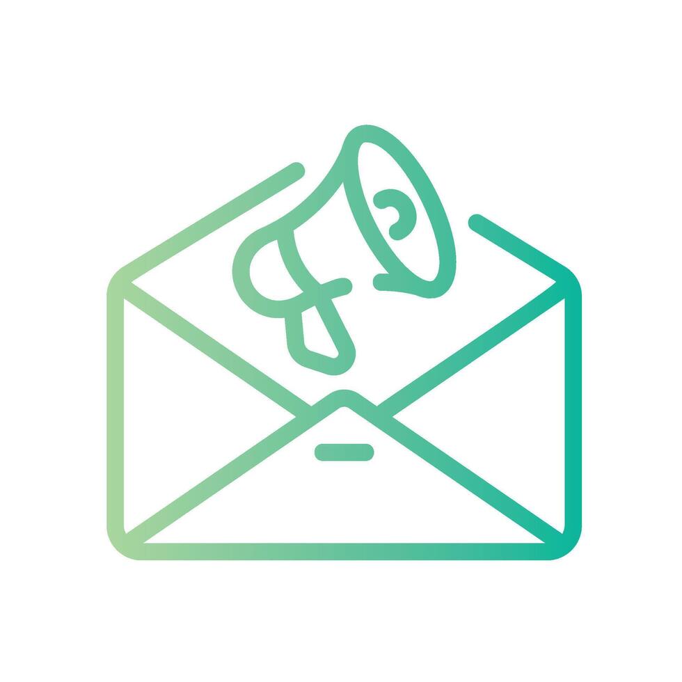 mail Line Gradient Icon White Background vector