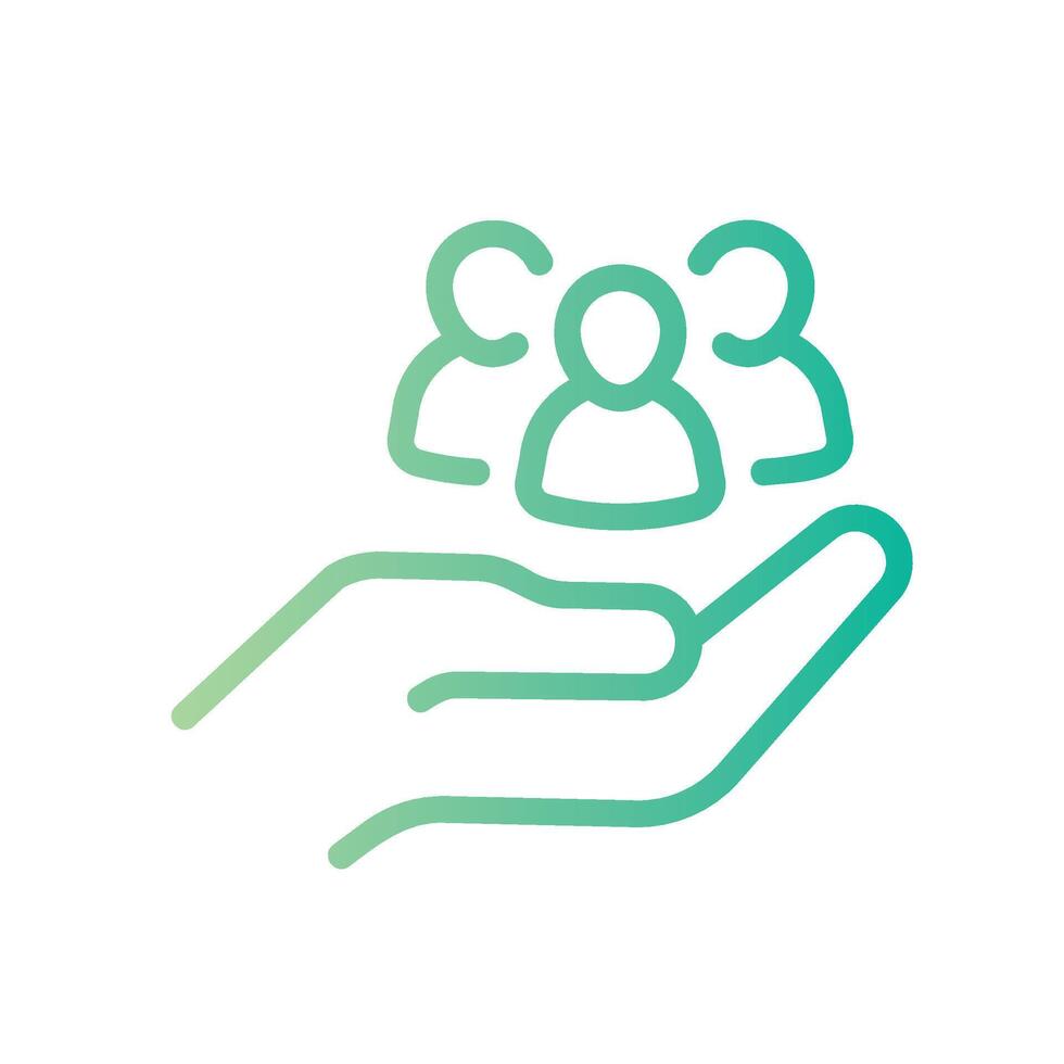team Line Gradient Icon White Background vector