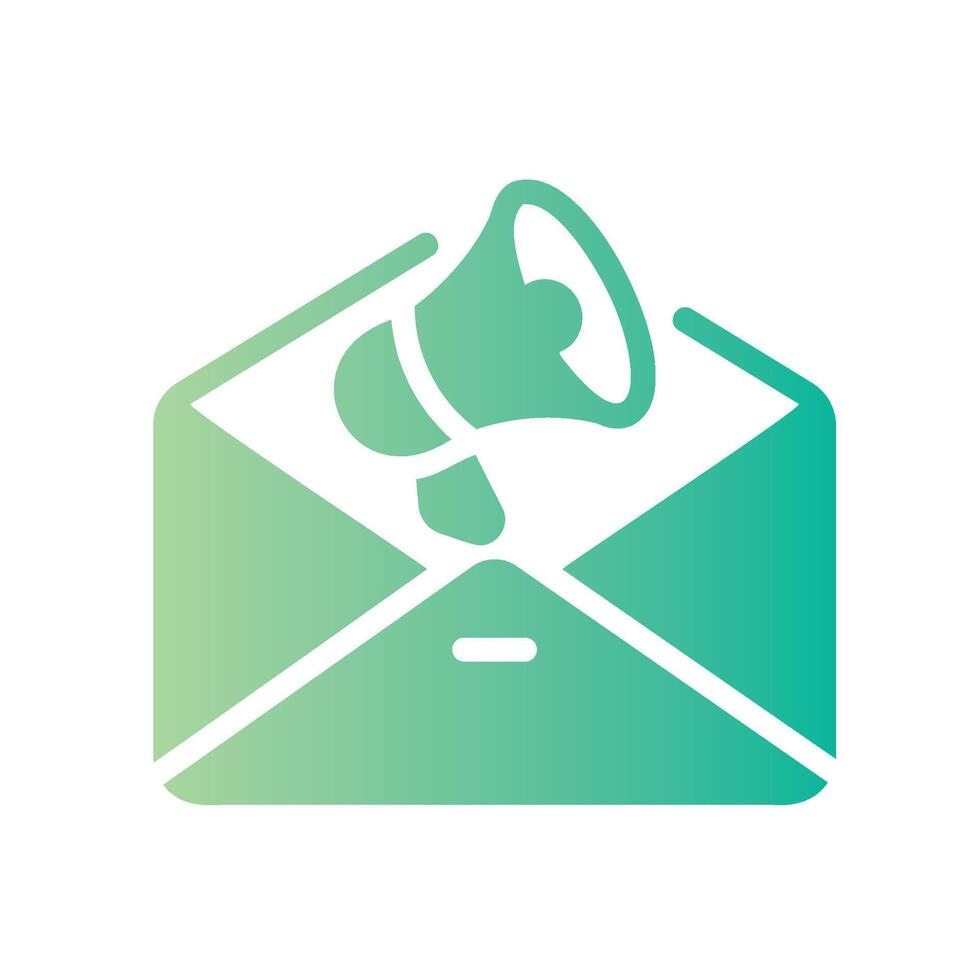 mail Flat Gradient Icon White Background vector