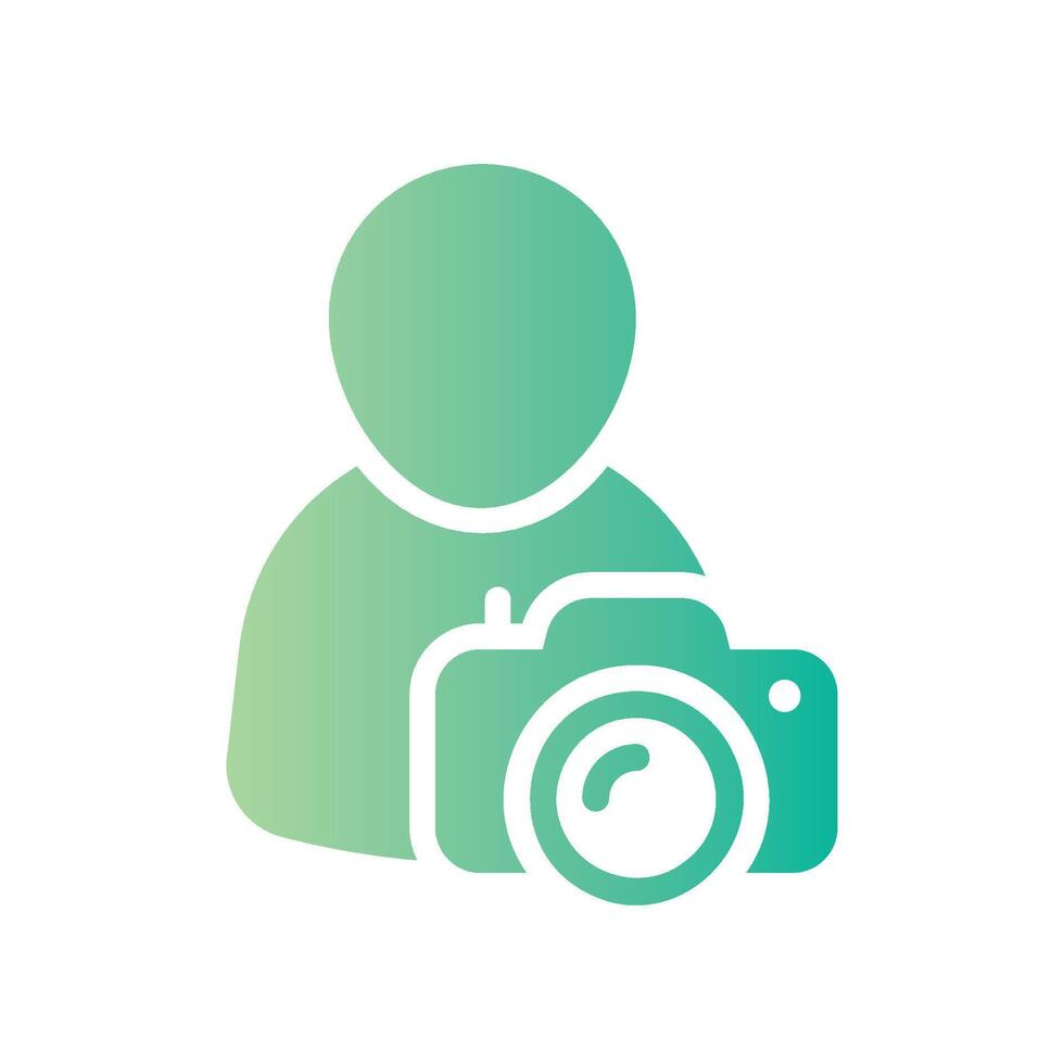 content creator Flat Gradient Icon White Background vector