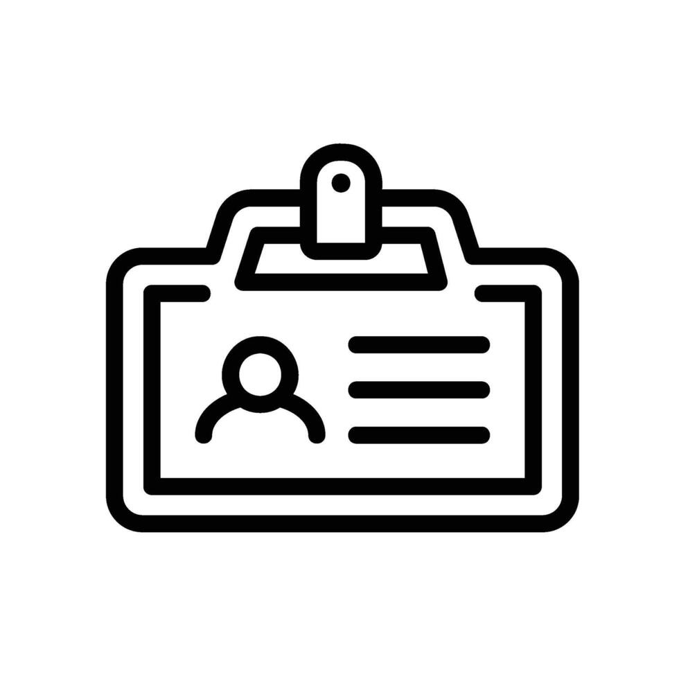 id card Line Icon White Background vector