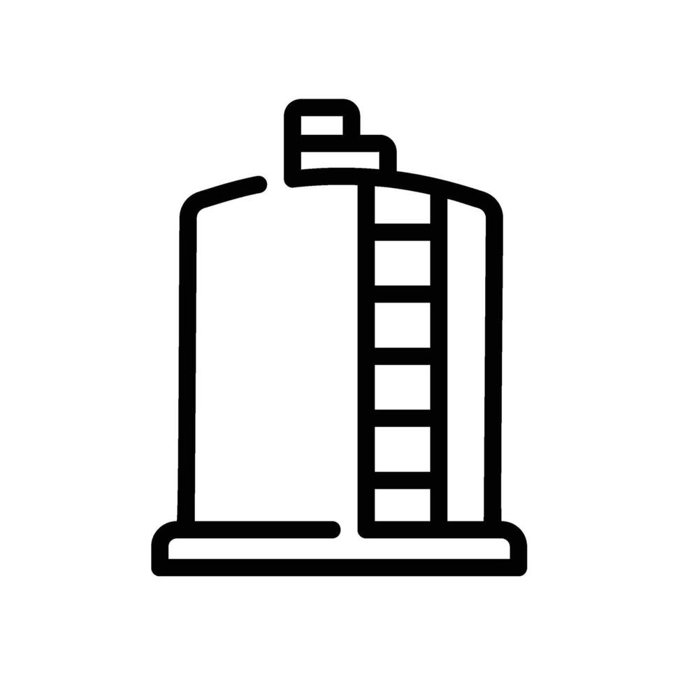 oil tank Line Icon White Background vector