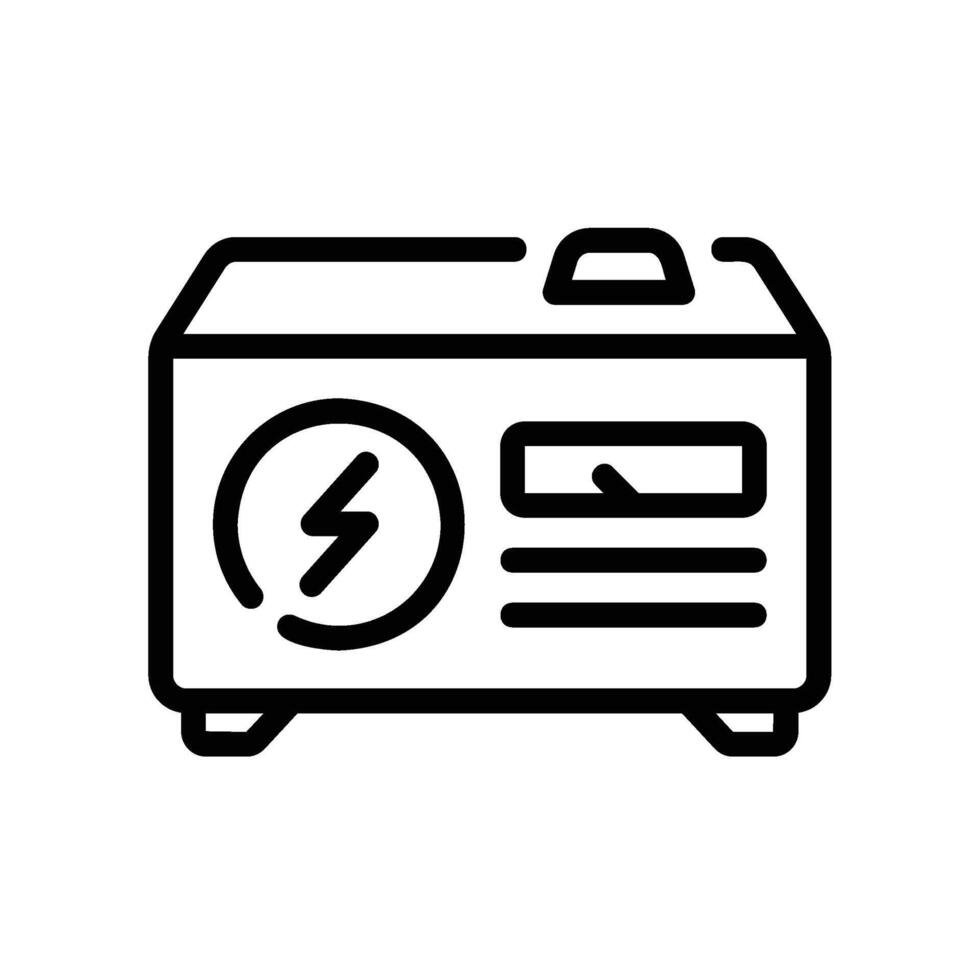 electric generator Line Icon White Background vector