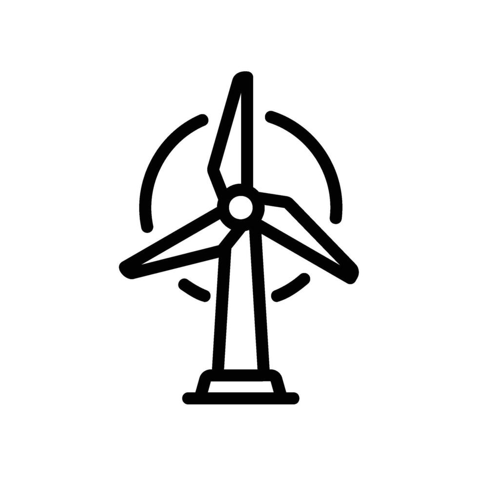 wind turbine Line Icon White Background vector