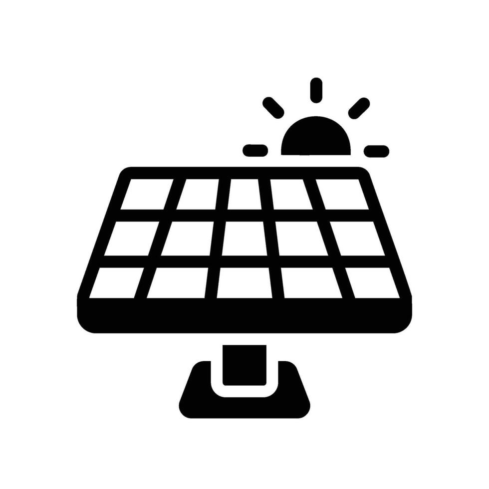 solar panel Glyph Icon White Background vector