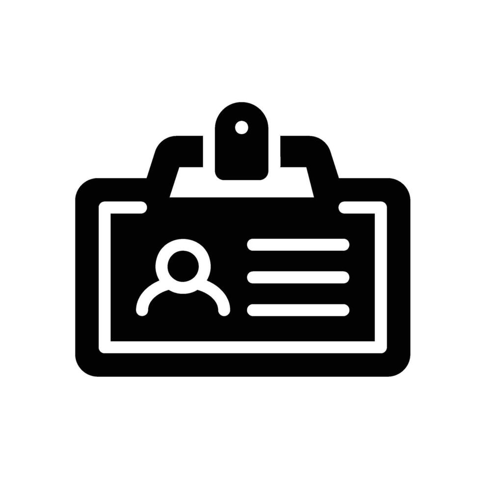 id card Glyph Icon White Background vector