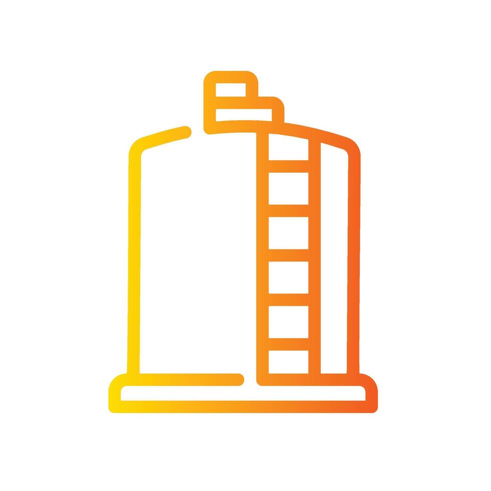 oil tank Line Gradient Icon White Background vector