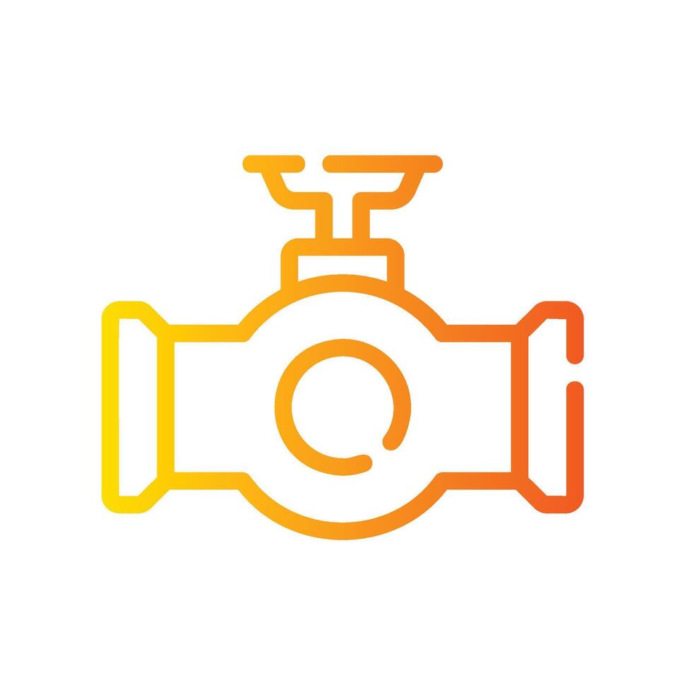 valve Line Gradient Icon White Background vector