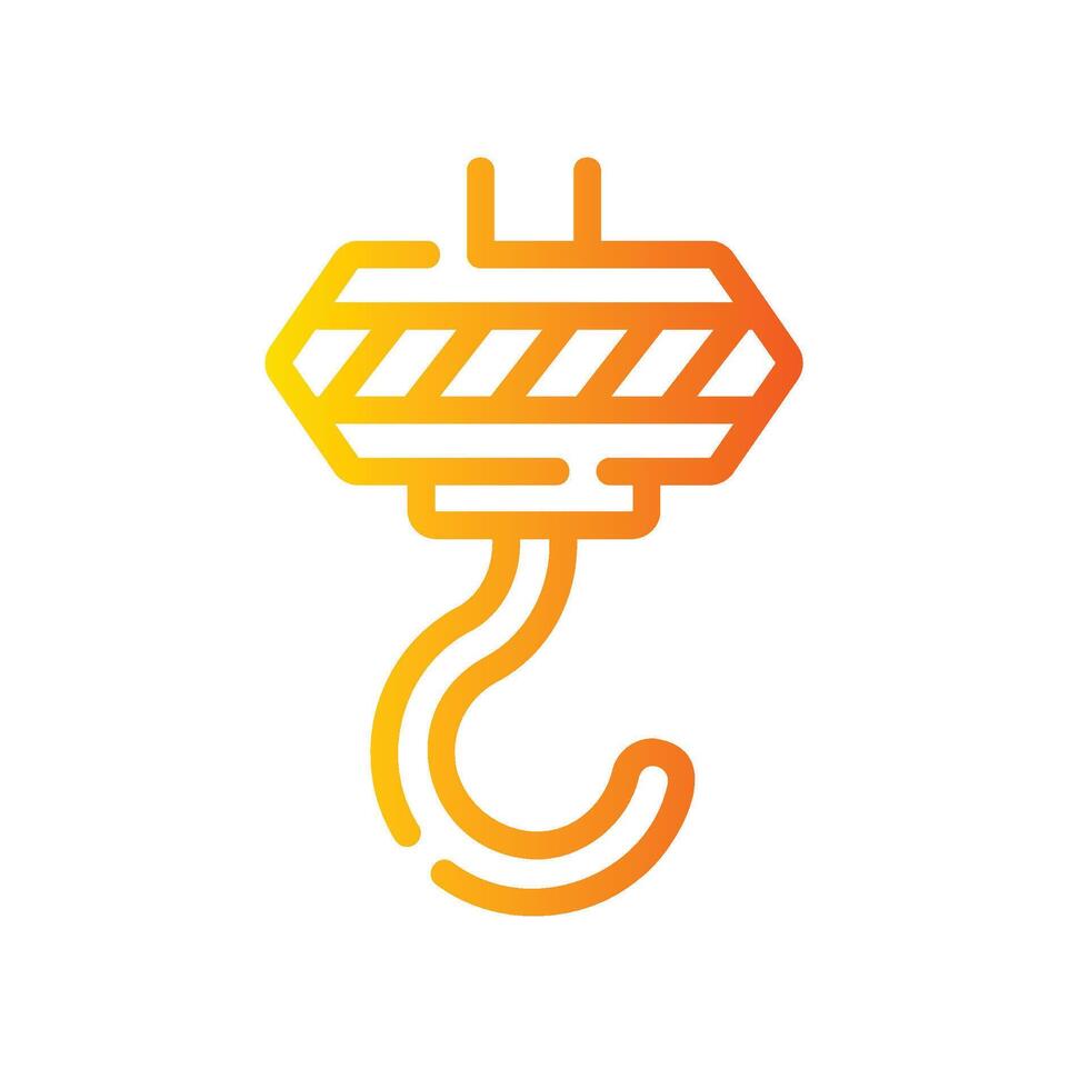 hook Line Gradient Icon White Background vector