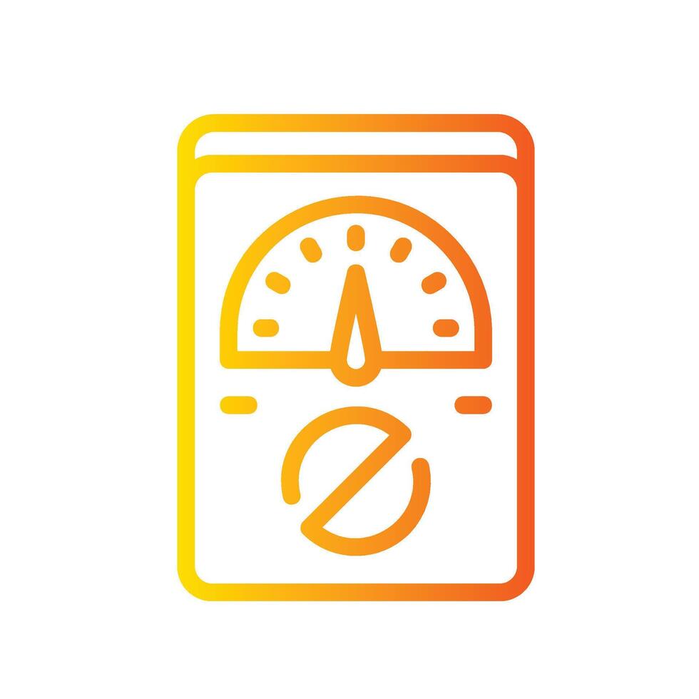 voltmeter Line Gradient Icon White Background vector