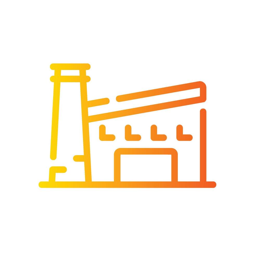 industry Line Gradient Icon White Background vector