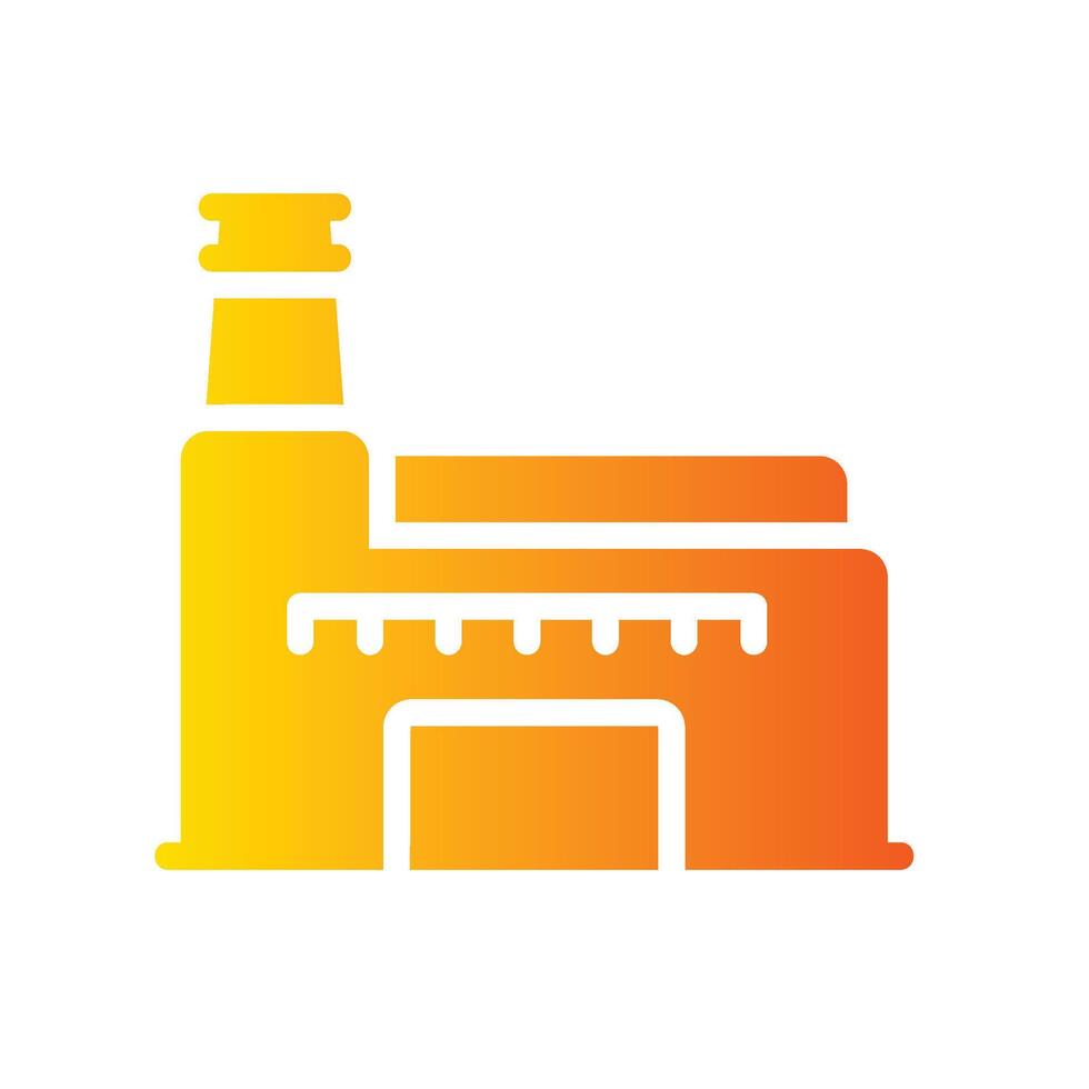 factory Flat Gradient Icon White Background vector