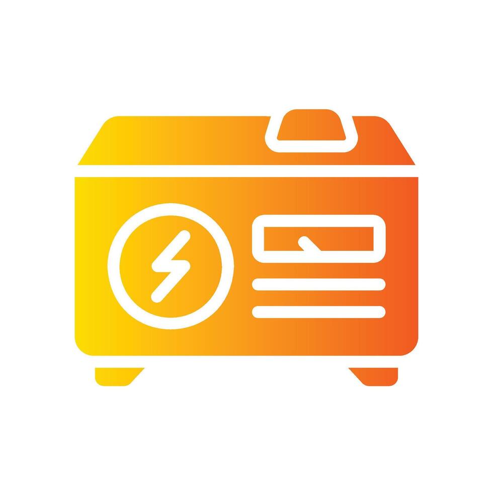 electric generator Flat Gradient Icon White Background vector