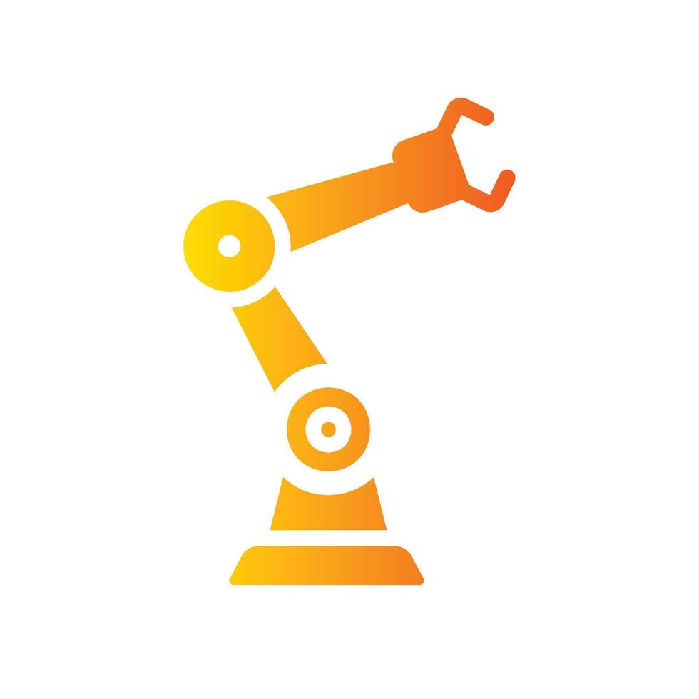 robot arm Flat Gradient Icon White Background vector
