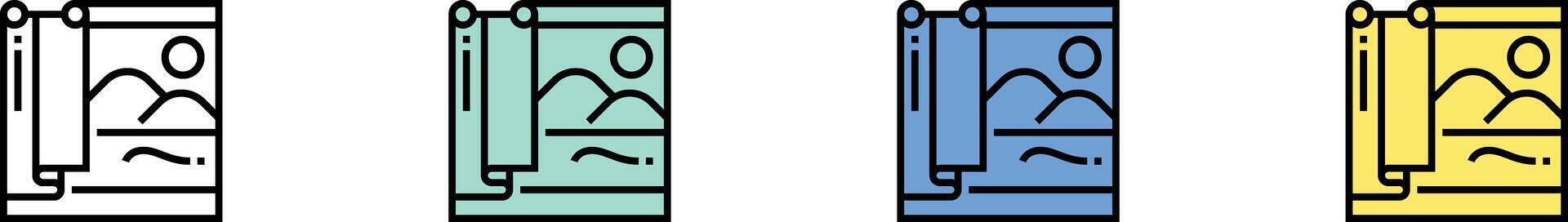 closet icon. Outline, Green, Blue and Yellow Style Design Isolated On White Background vector