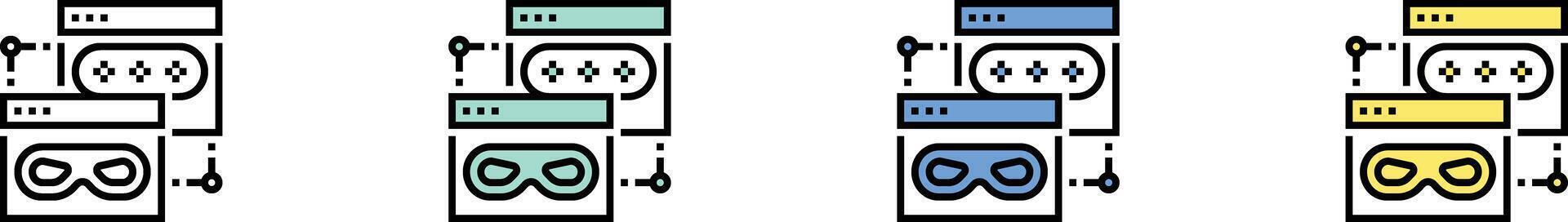 hacker icon. Outline, Green, Blue and Yellow Style Design Isolated On White Background vector