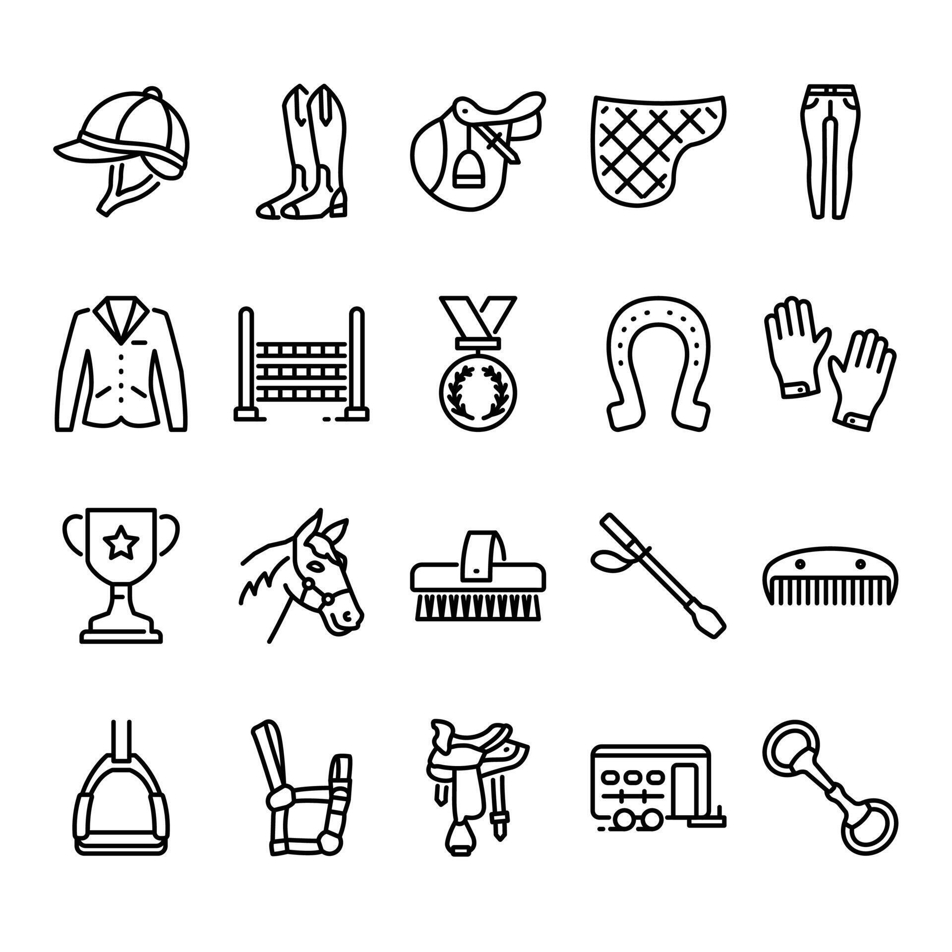 Horse Riding icons 54194979 Vector Art at Vecteezy
