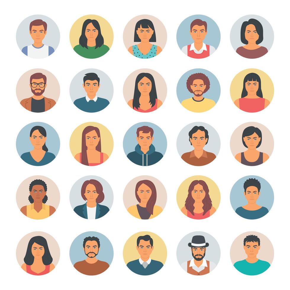 People Avatars icon set vector