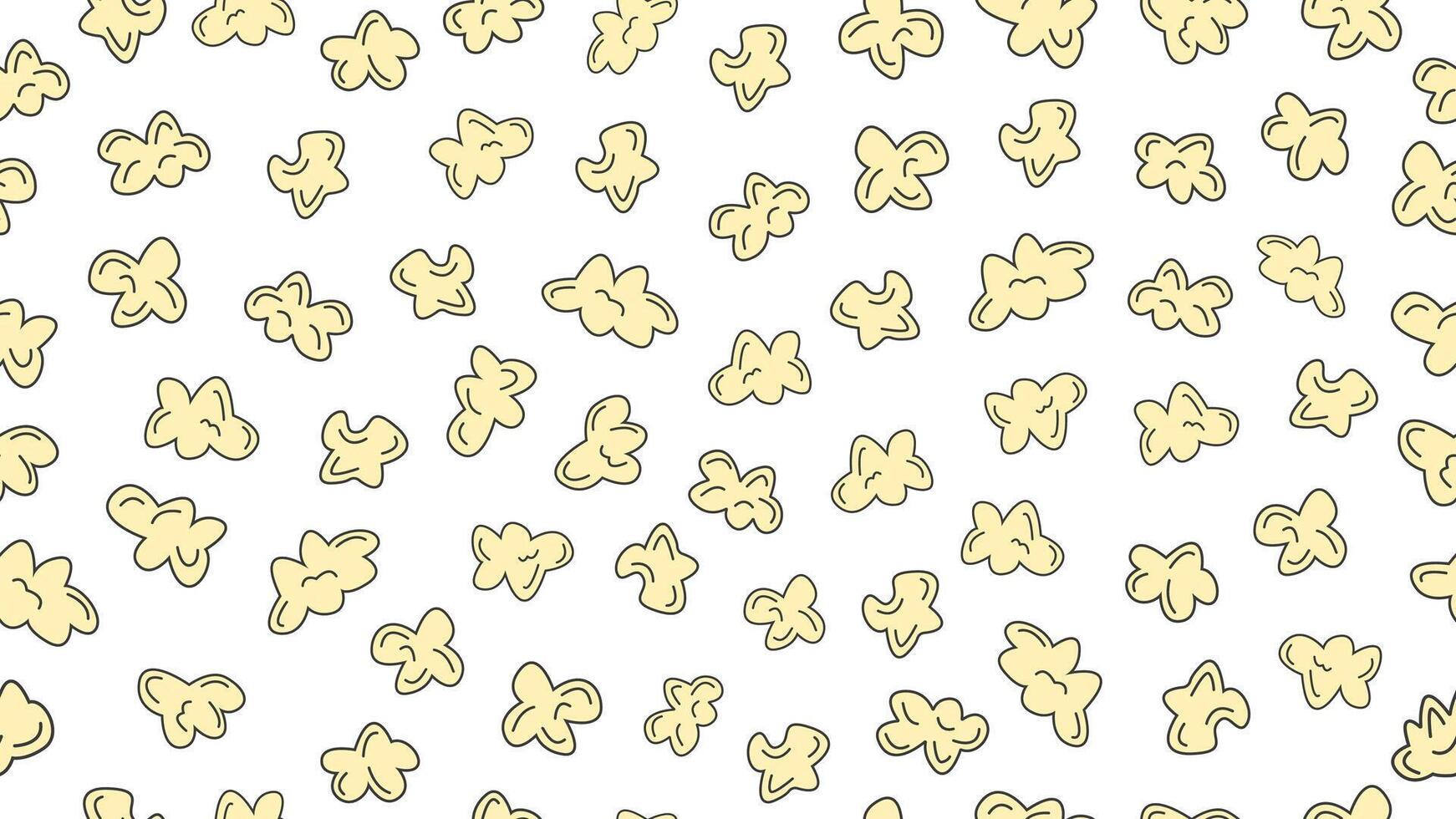 Popcorn seamless pattern on white background. Popcorn cute cartoon style. illustration vector
