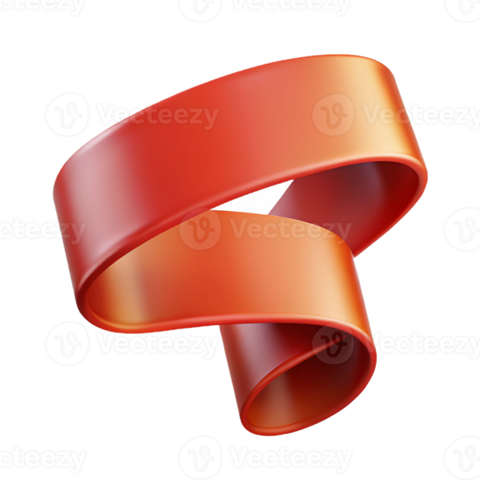 Abstract 3D Red Ribbon Illustration png