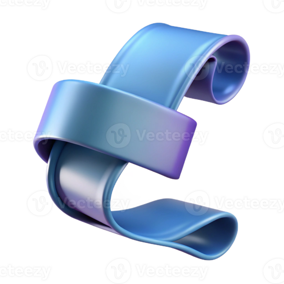 3D Render Abstract Blue Swirl png