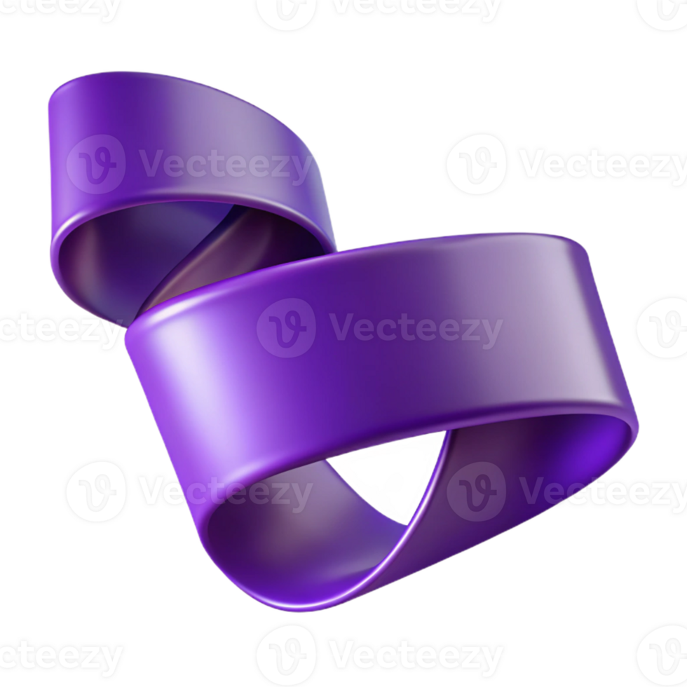 Purple 3D Abstract Ribbon Illustration png