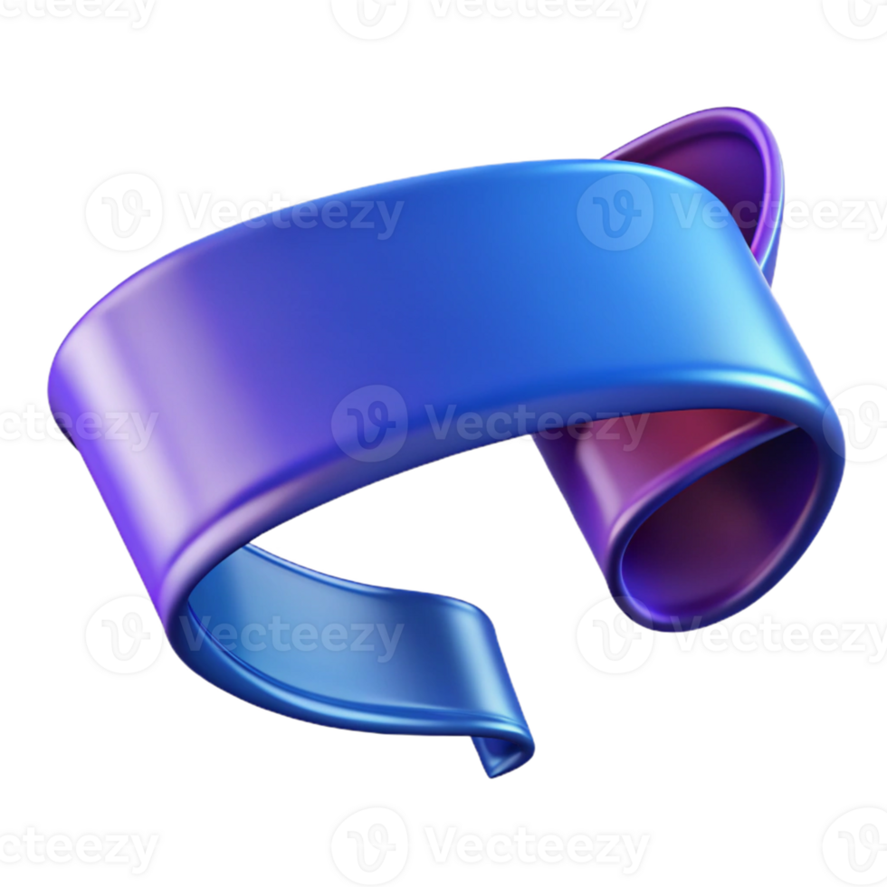 Abstract 3D Render Purple Blue Swirl Ribbon png