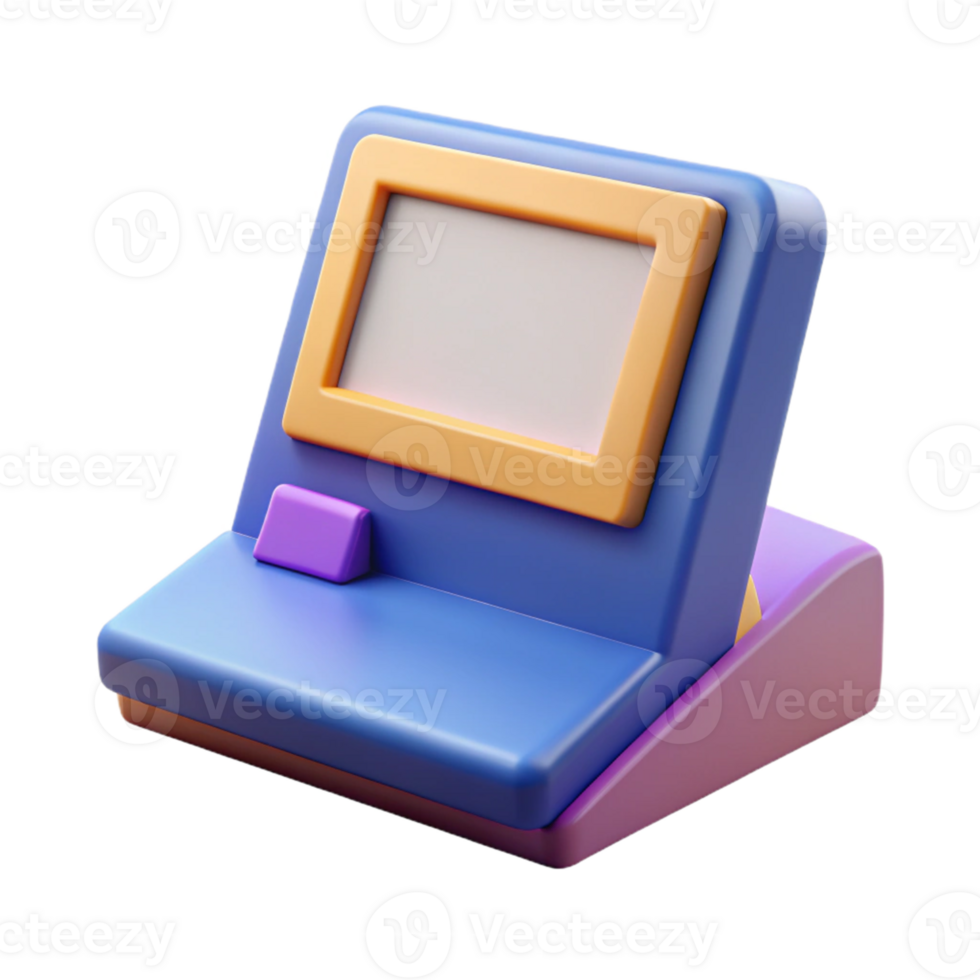 3D Render of a Retro Device Illustration png