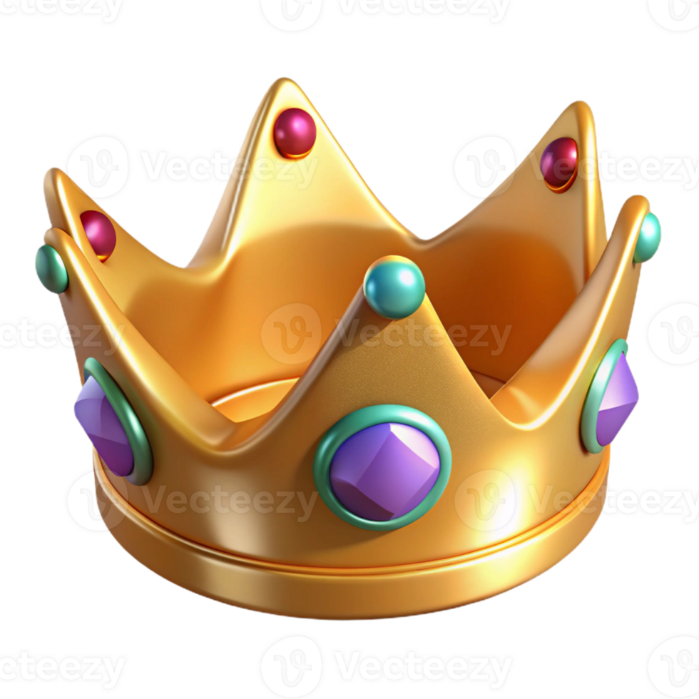 Golden Crown 3D Render png