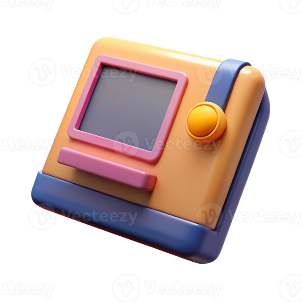 3D Render of a Retro Handheld Device png