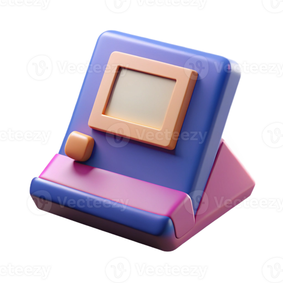 3D Render of Retro Handheld Device png