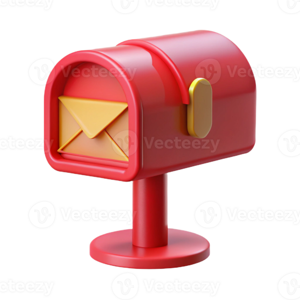 Red Mailbox 3D Illustration png