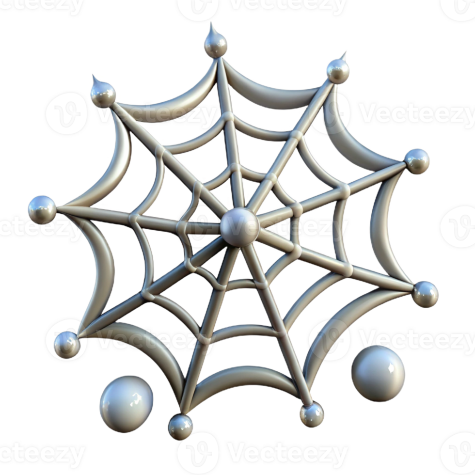 3D Render Silver Web Illustration png