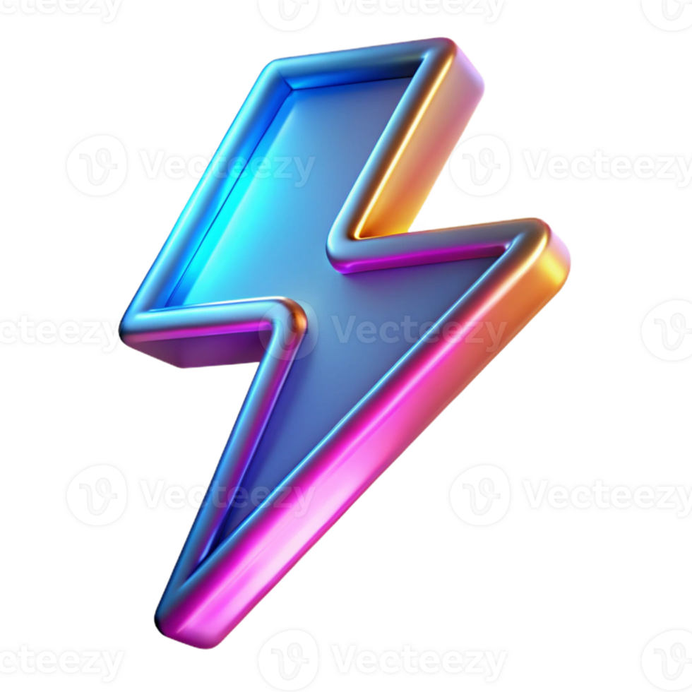 3D Lightning Bolt Abstract Background png
