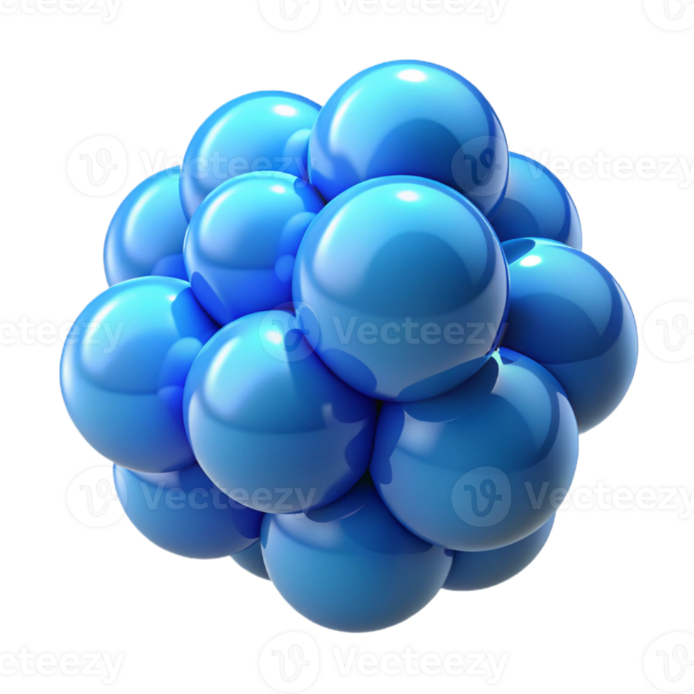 Blue 3D Sphere Cluster Abstract Background png