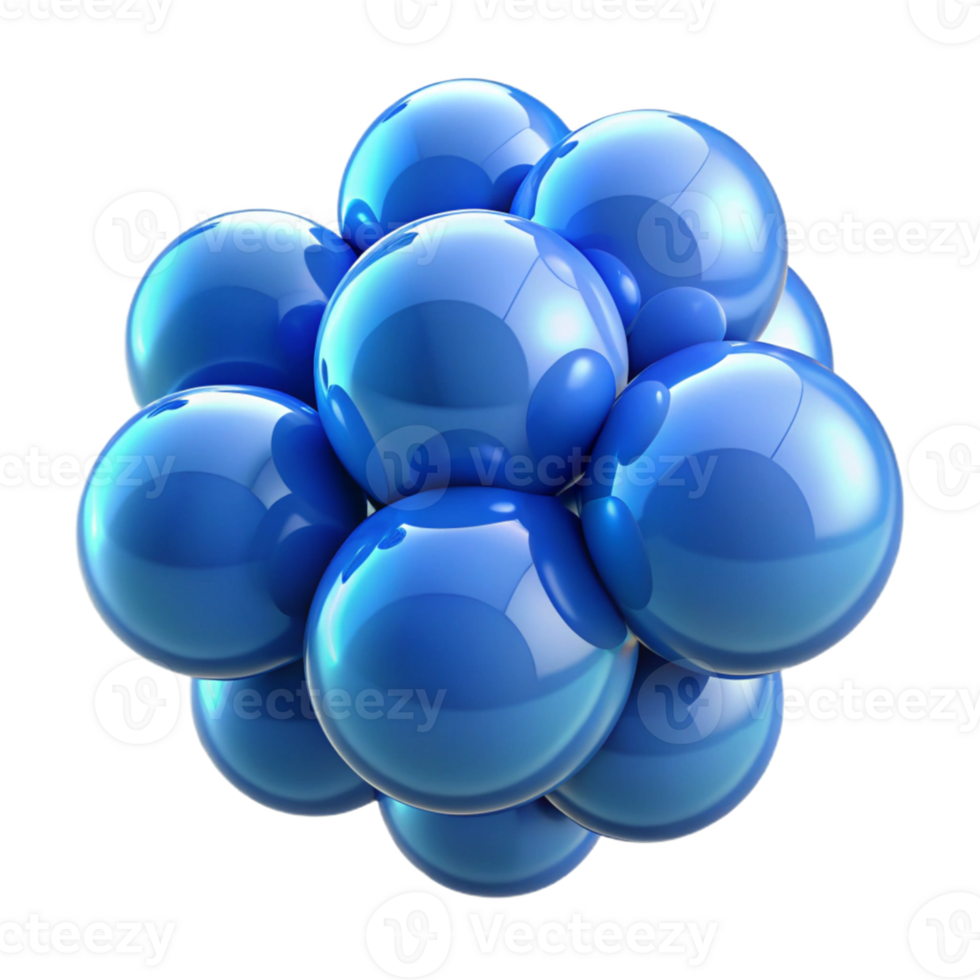 Blue 3D Sphere Cluster Abstract Background png