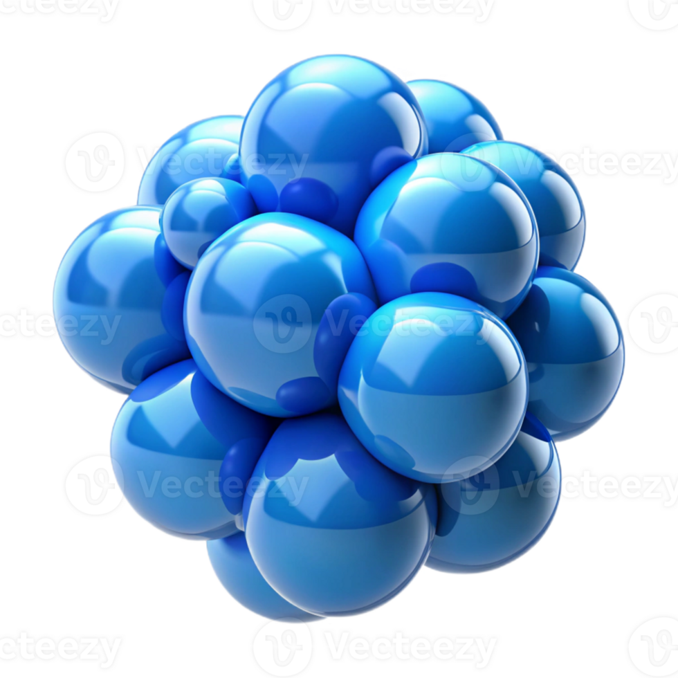 Blue 3D Sphere Cluster Abstract Background png